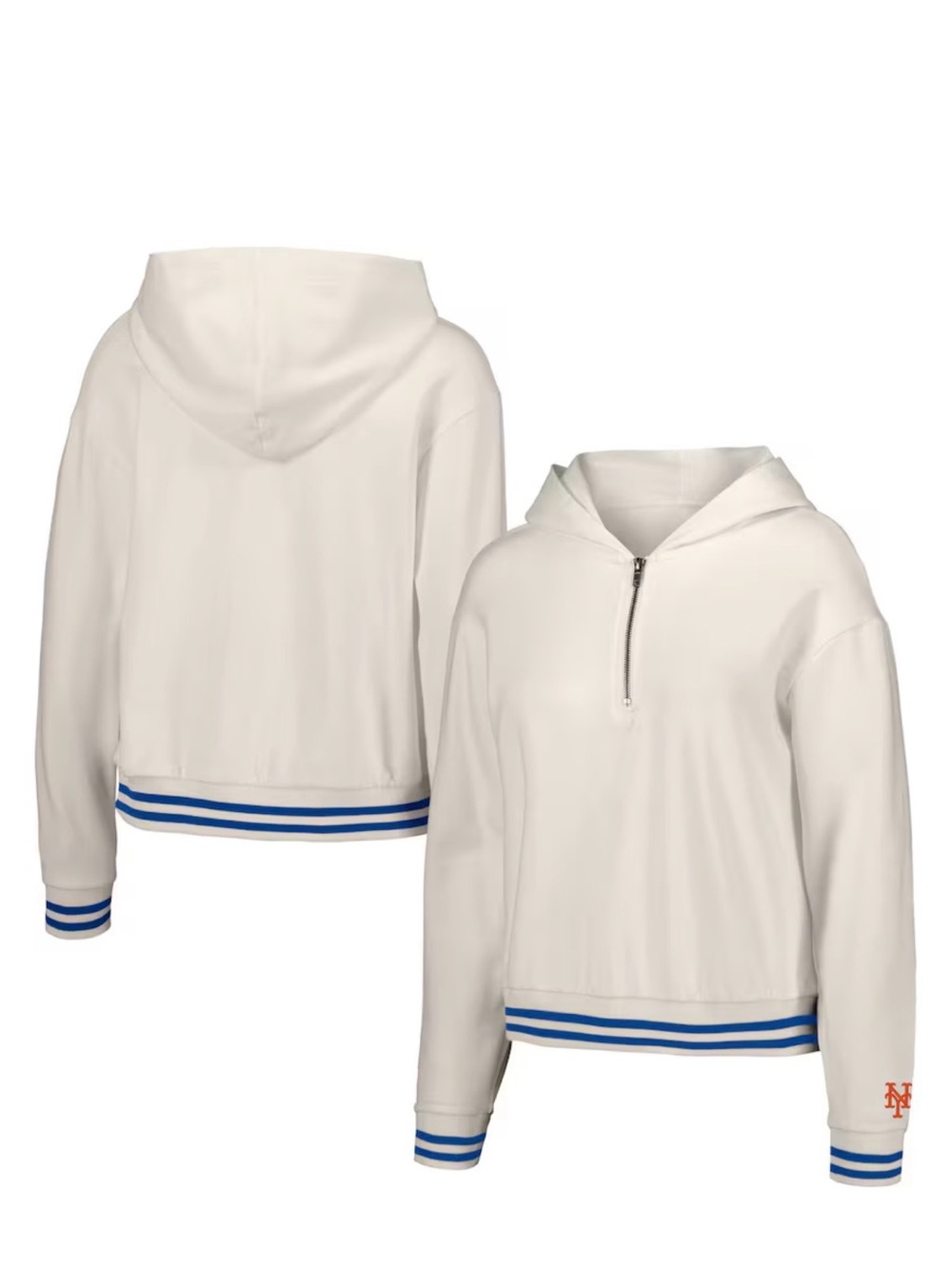 New York Mets Lusso Women's Magnolia Tri-Blend Quarter-Zip Hoodie -new with tags